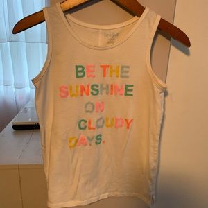 Girls White tank with Quote